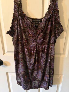 Vintage Venezia Lane Bryant Multi-Color Purple Paisley Camisole Tank Top Size 22